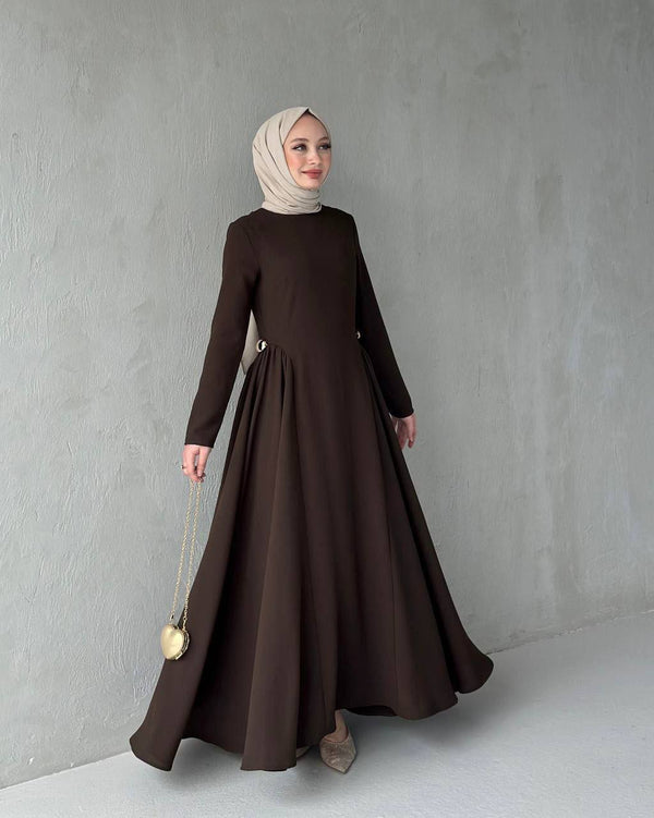 فستان ناعم بني